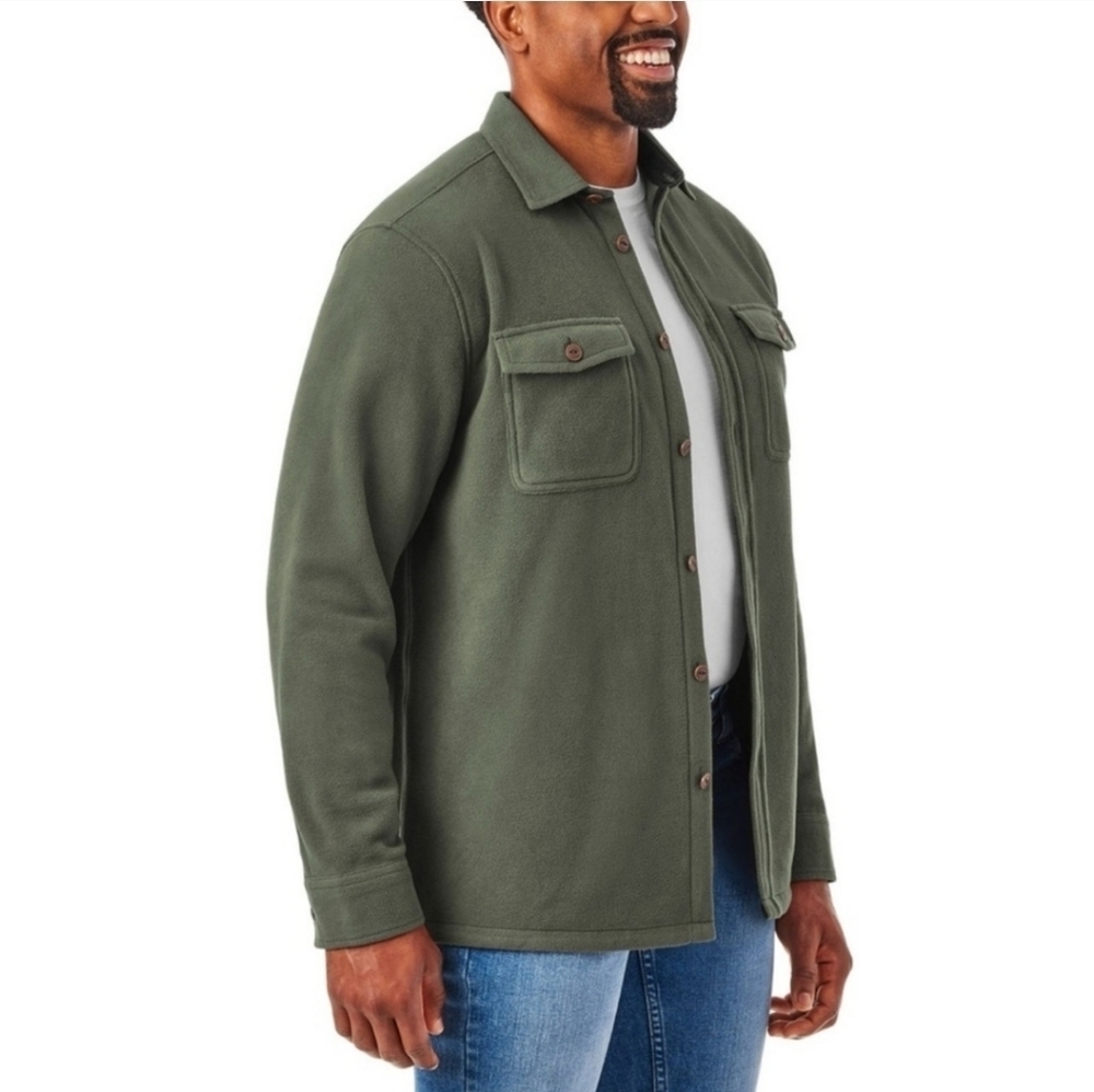 Men’s Large Polar Fleece Shirt Color Green Midnight/Sage New With Tags